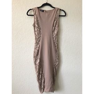 Bebe nude midi dress.